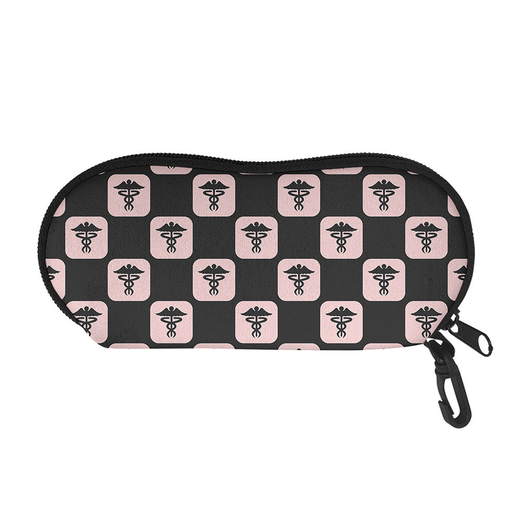 Caduceus Pattern Print Glasses Case