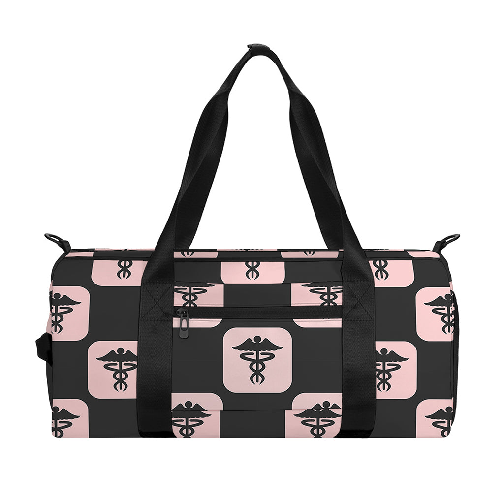Caduceus Pattern Print Gym Bag
