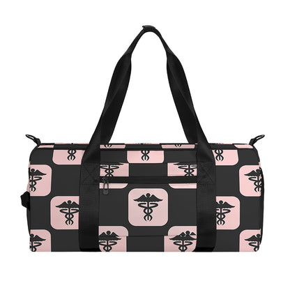 Caduceus Pattern Print Gym Bag