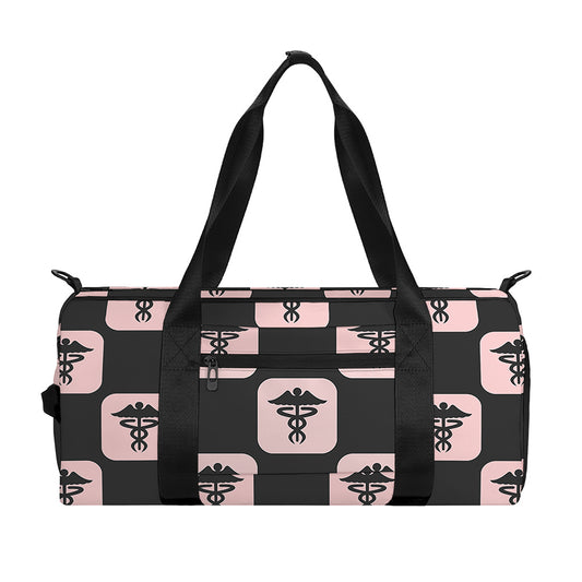 Caduceus Pattern Print Gym Bag