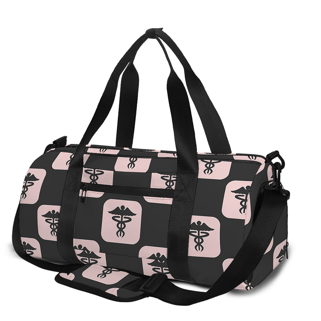 Caduceus Pattern Print Gym Bag