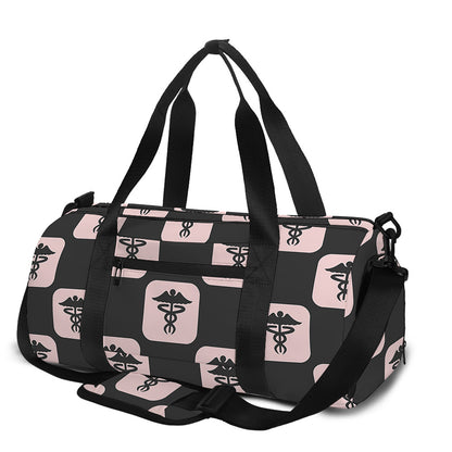 Caduceus Pattern Print Gym Bag