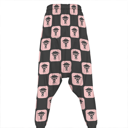Caduceus Pattern Print Hammer Pants