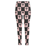 Caduceus Pattern Print High-Waisted Pocket Leggings