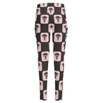 Caduceus Pattern Print High-Waisted Pocket Leggings