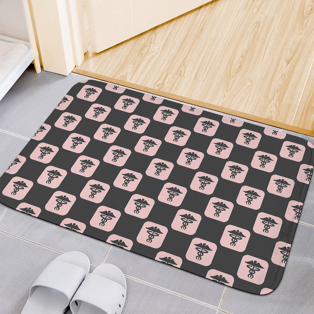 Caduceus Pattern Print Indoor Door Mat