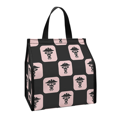 Caduceus Pattern Print Insulated Lunch Tote