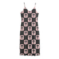 Caduceus Pattern Print Jersey Midi Cami Dress