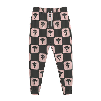 Caduceus Pattern Print Jogger Pants