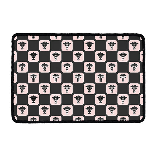 Caduceus Pattern Print Kitchen Mat