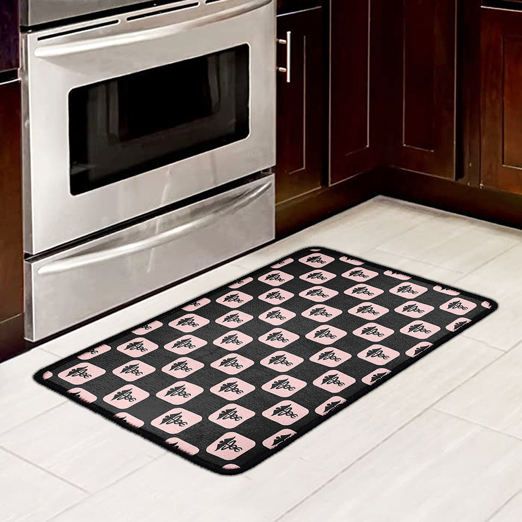 Caduceus Pattern Print Kitchen Mat