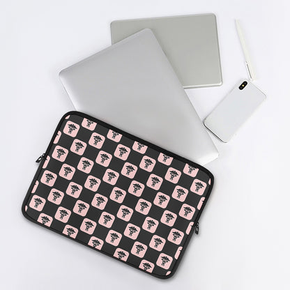 Caduceus Pattern Print Laptop Sleeve