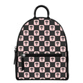 Caduceus Pattern Print Leather Backpack