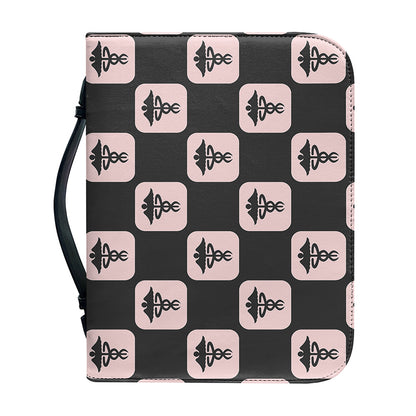 Caduceus Pattern Print Leather Bible Cover