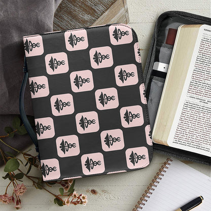 Caduceus Pattern Print Leather Bible Cover