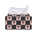 Caduceus Pattern Print Leather Tissue Box Cover