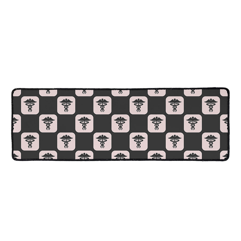 Caduceus Pattern Print Long Kitchen Mat
