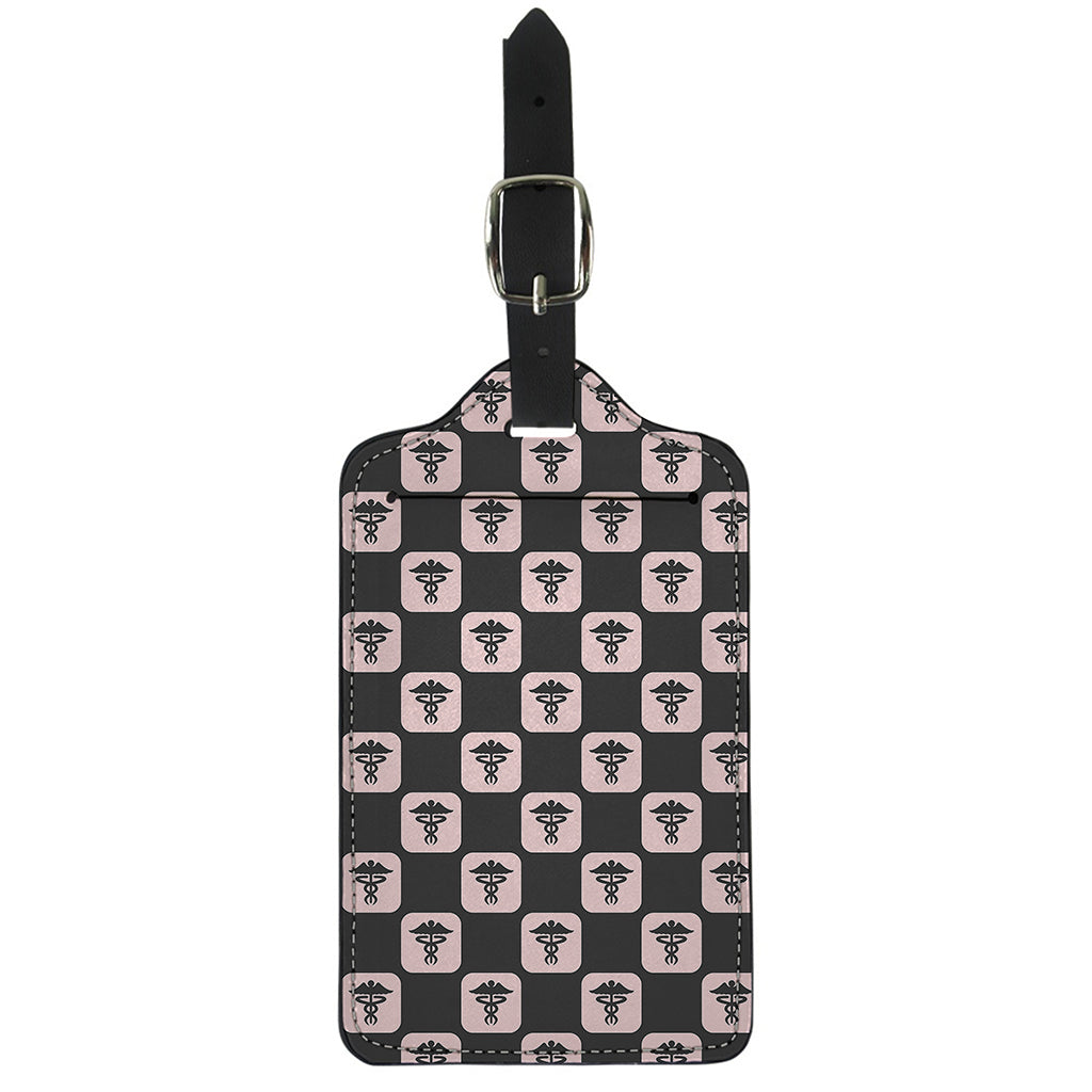 Caduceus Pattern Print Luggage Tag