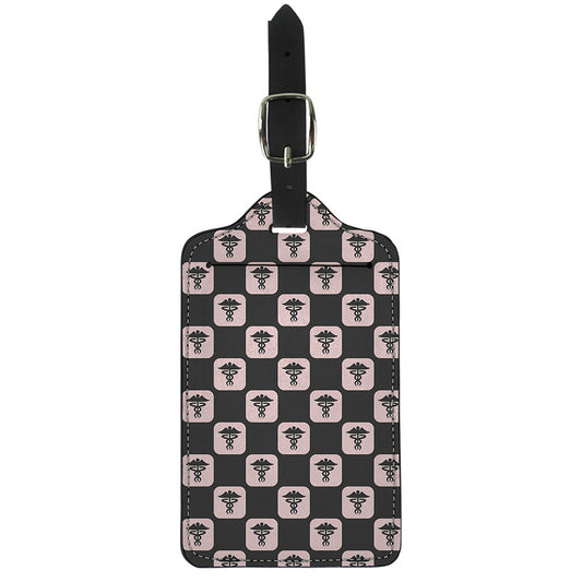 Caduceus Pattern Print Luggage Tag
