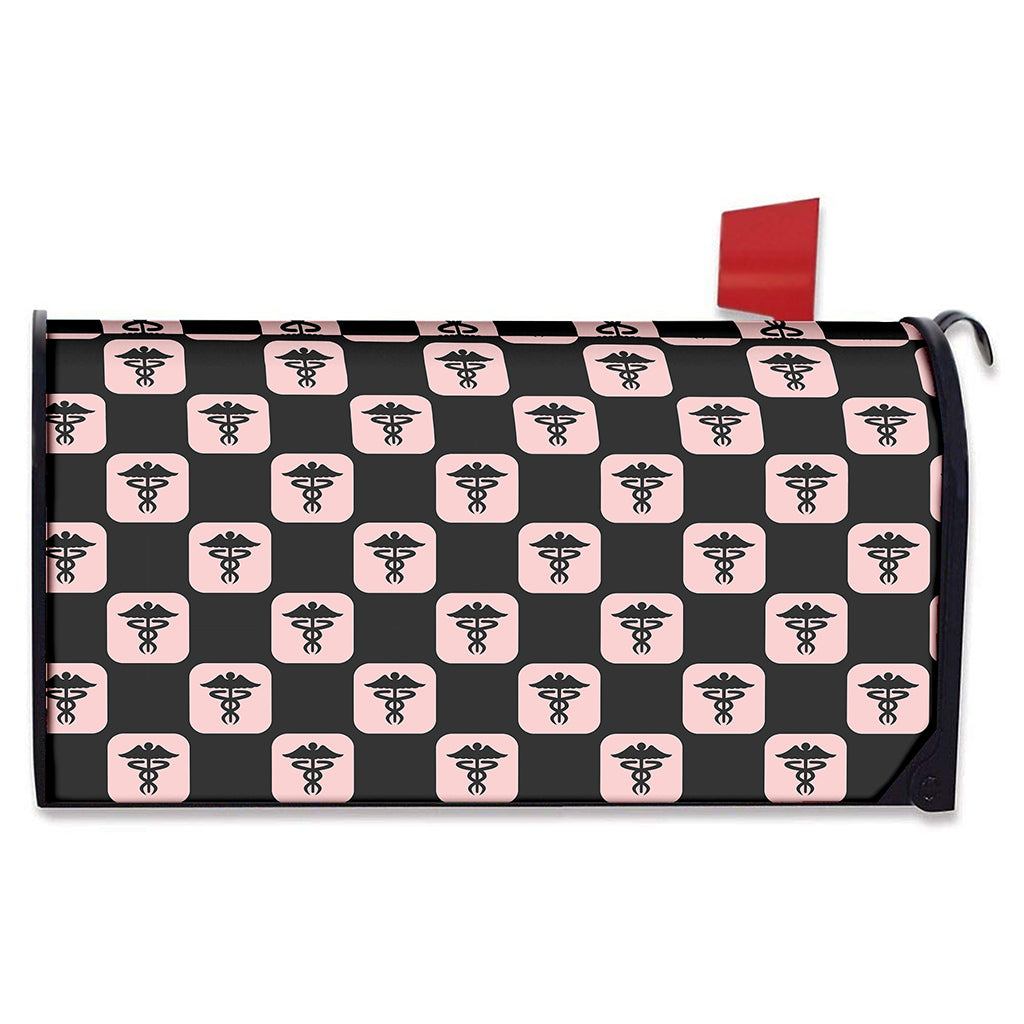Caduceus Pattern Print Mailbox Cover