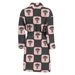 Caduceus Pattern Print Men's Bathrobe