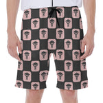 Caduceus Pattern Print Men's Beach Shorts