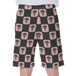 Caduceus Pattern Print Men's Beach Shorts