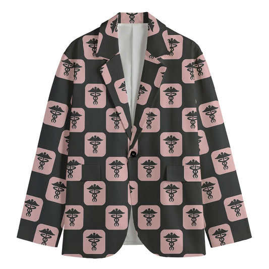 Caduceus Pattern Print Men's Blazer