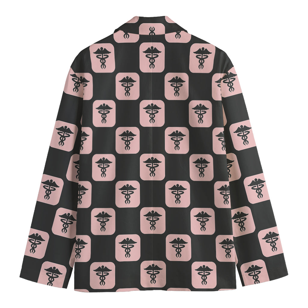 Caduceus Pattern Print Men's Blazer