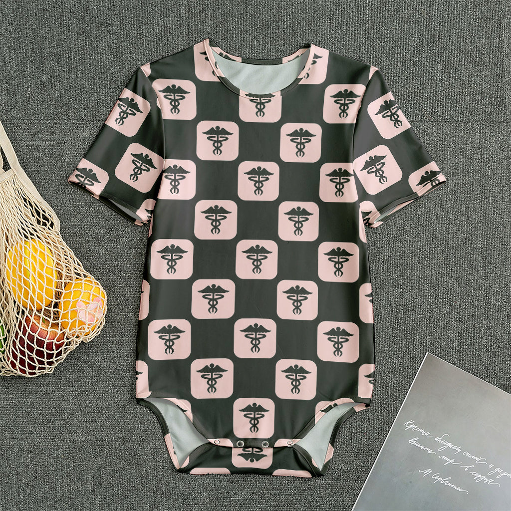 Caduceus Pattern Print Men's Bodysuit