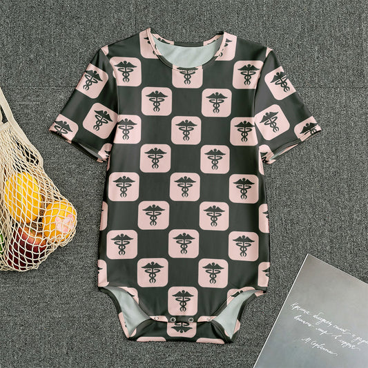 Caduceus Pattern Print Men's Bodysuit