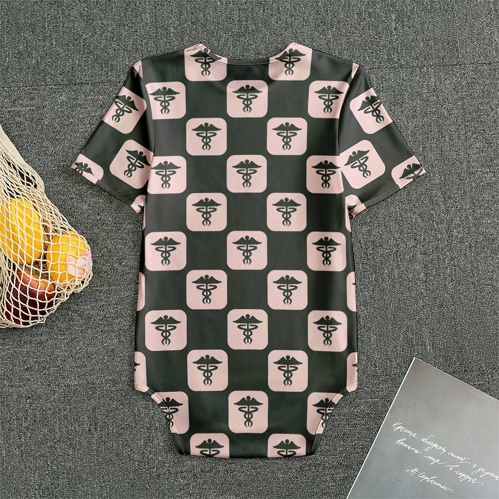Caduceus Pattern Print Men's Bodysuit