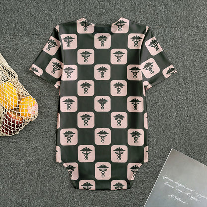 Caduceus Pattern Print Men's Bodysuit