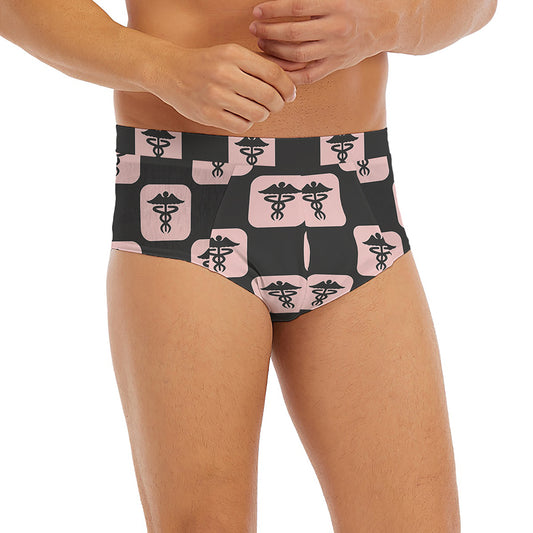 Caduceus Pattern Print Men's Briefs