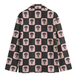Caduceus Pattern Print Men's Cotton Blazer