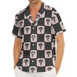 Caduceus Pattern Print Men's Deep V-Neck Shirt