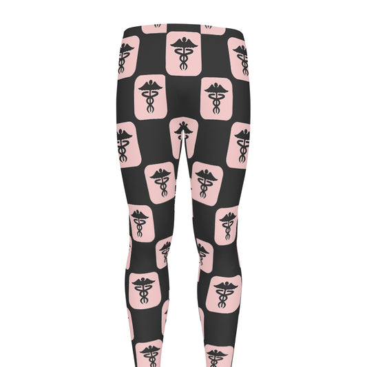 Caduceus Pattern Print Men's leggings