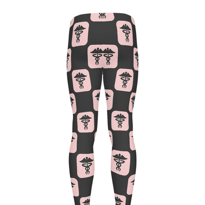 Caduceus Pattern Print Men's leggings