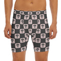 Caduceus Pattern Print Men's Long Boxer Briefs
