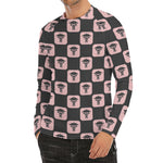 Caduceus Pattern Print Men's Long Sleeve Rash Guard