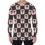 Caduceus Pattern Print Men's Long Sleeve T-Shirt