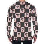 Caduceus Pattern Print Men's Long Sleeve T-Shirt