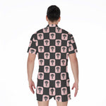 Caduceus Pattern Print Men's Rompers