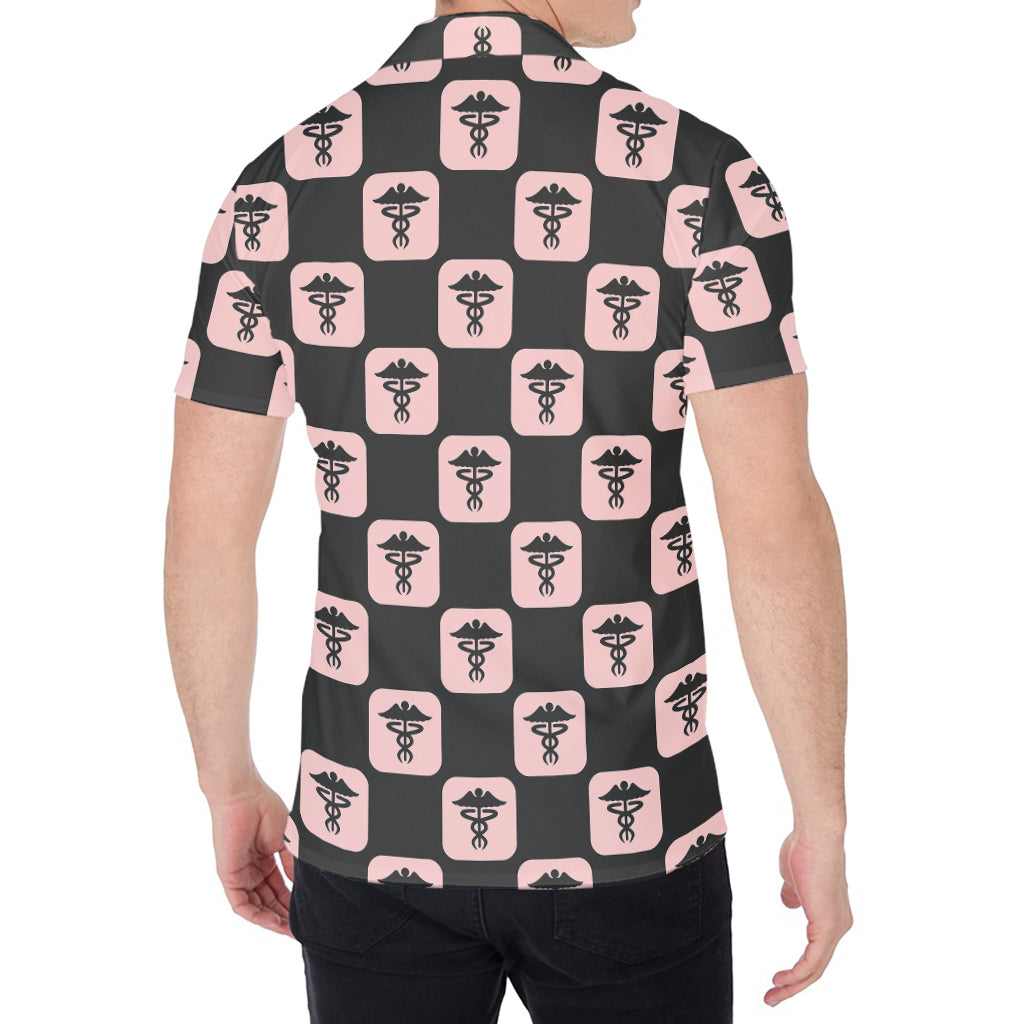 Caduceus Pattern Print Men's Shirt