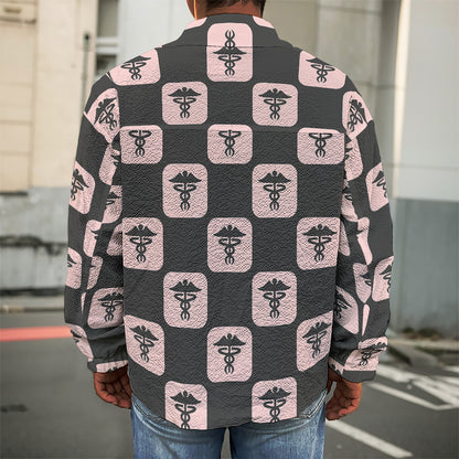 Caduceus Pattern Print Men's Shirt Jacket