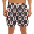 Caduceus Pattern Print Men's Split Running Shorts