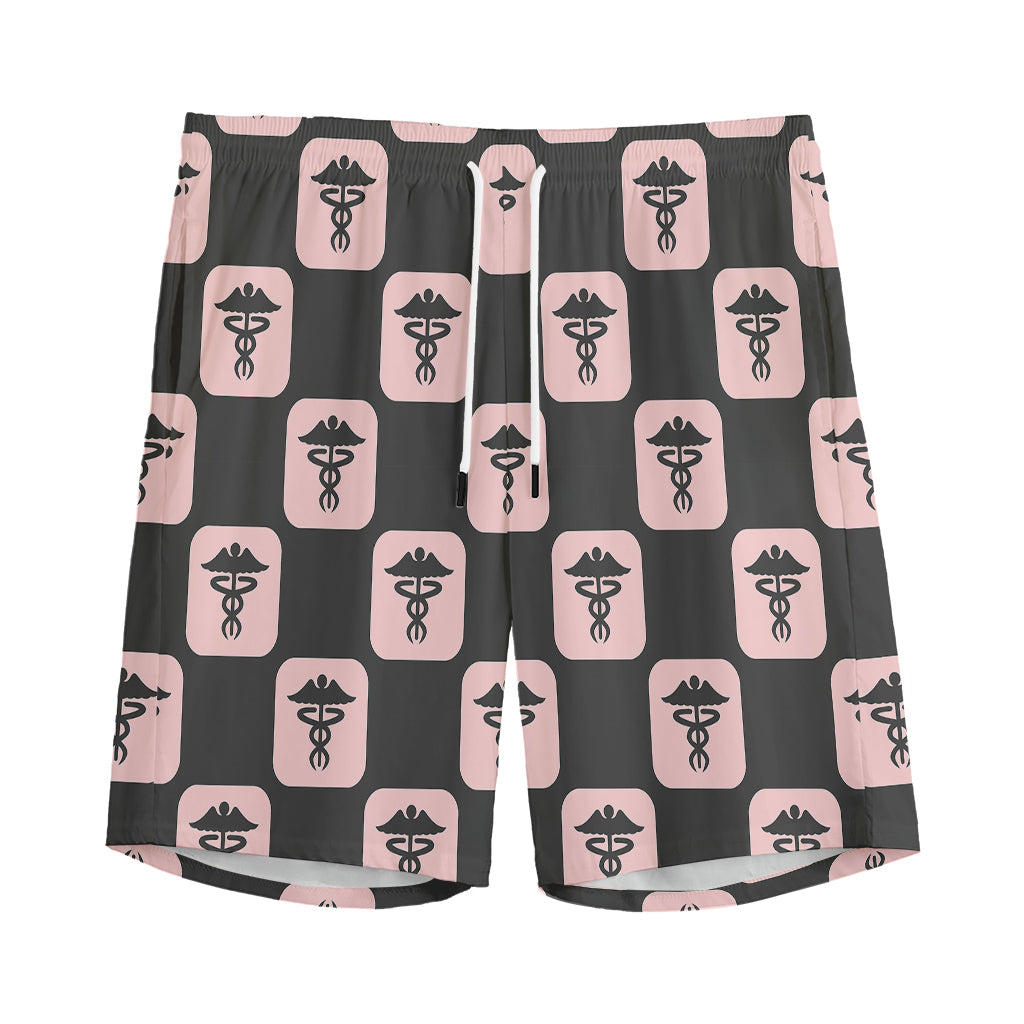 Caduceus Pattern Print Men's Sports Shorts
