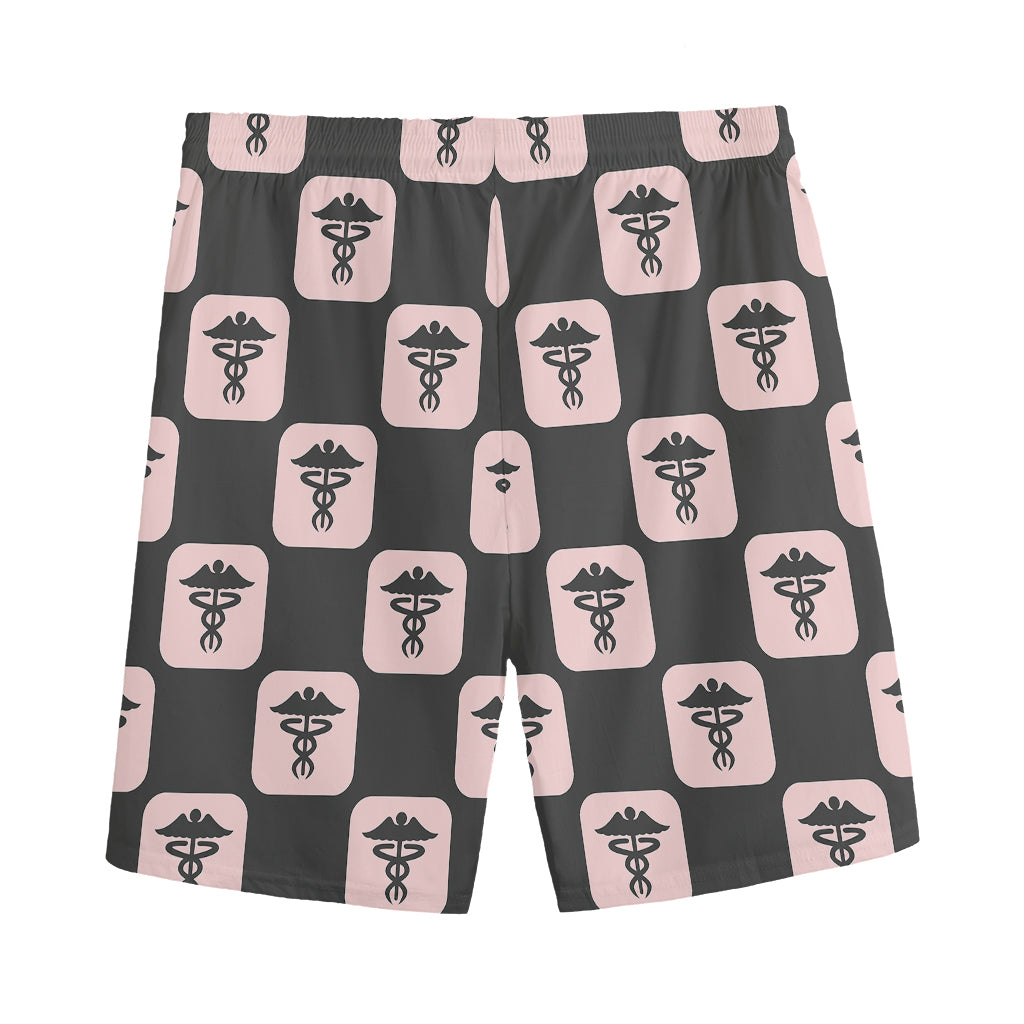 Caduceus Pattern Print Men's Sports Shorts
