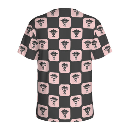 Caduceus Pattern Print Men's Sports T-Shirt