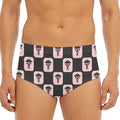 Caduceus Pattern Print Men's Triangle Swim Briefs